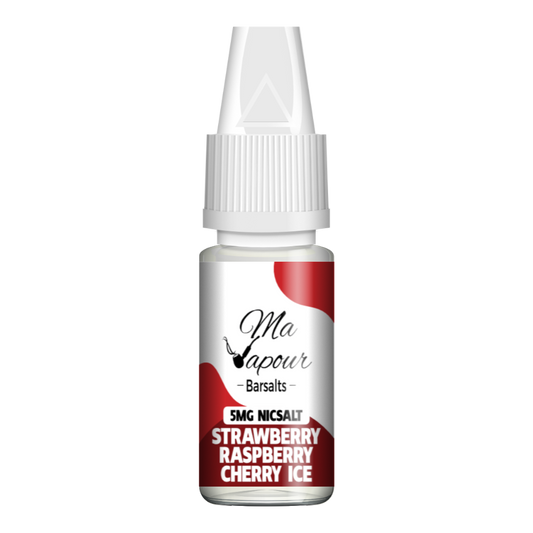 Strawberry Raspberry Cherry Ice Ma Vapour Barsalts 10ml Nic Salt Eliquid