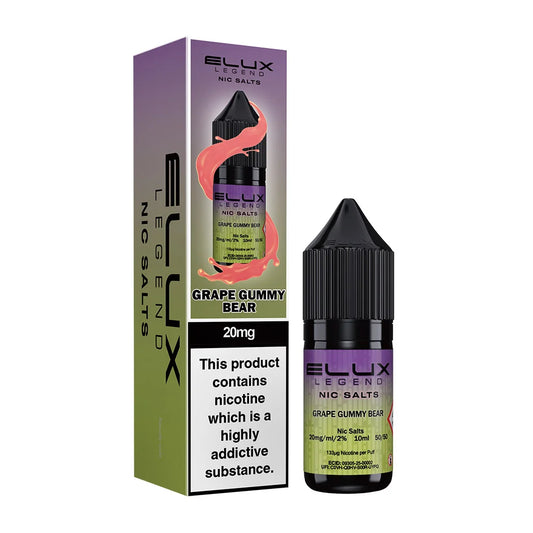 Grape Gummy Bear Elux Legend 10ml Nic Salt Eliquid