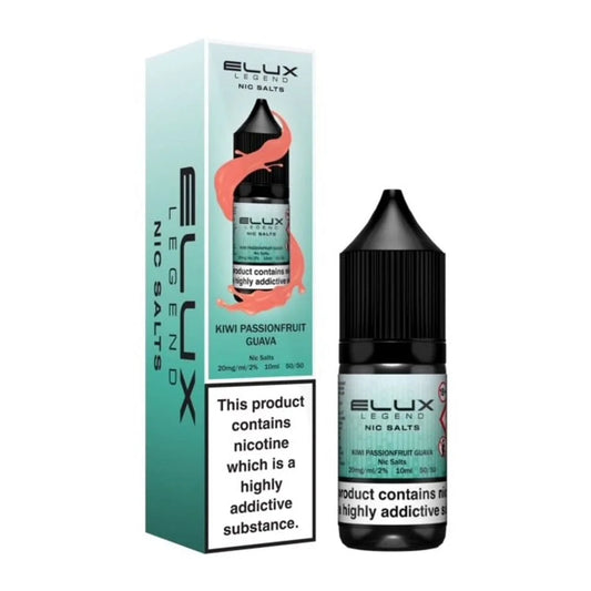 Kiwi Passionfruit Guava Elux Legend 10ml Nic Salt Eliquid
