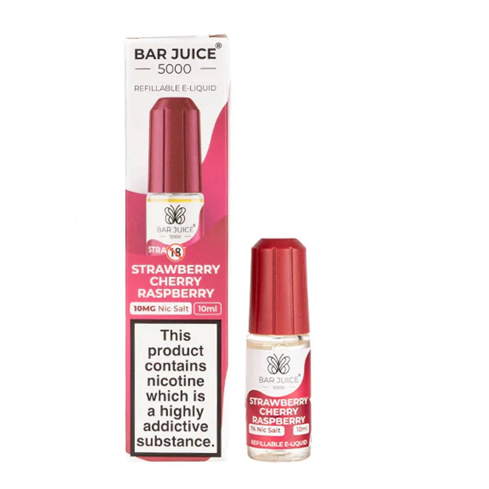 Strawberry Cherry Raspberry Bar Juice 5000 10ml Nic Salt E liquid