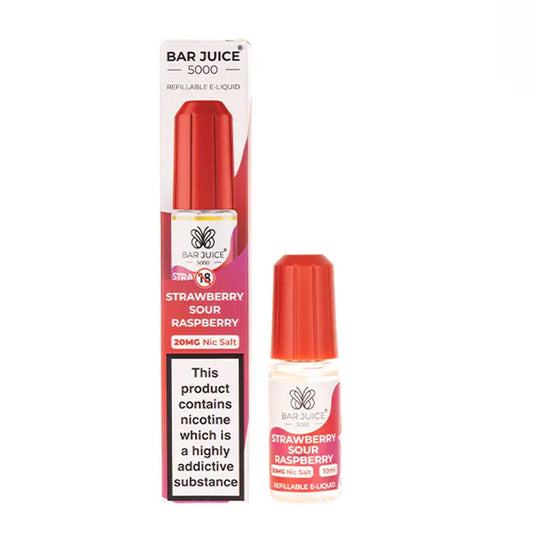 Strawberry Sour Raspberry Bar Juice 5000 10ml Nic Salt E liquid