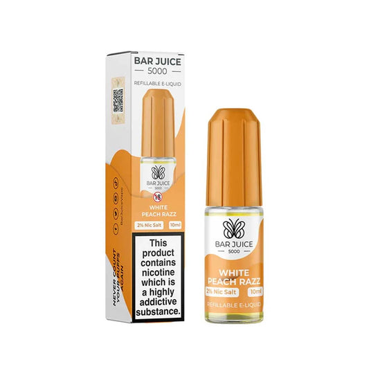 White Peach Razz Bar Juice 5000 10ml Nic Salt E liquid